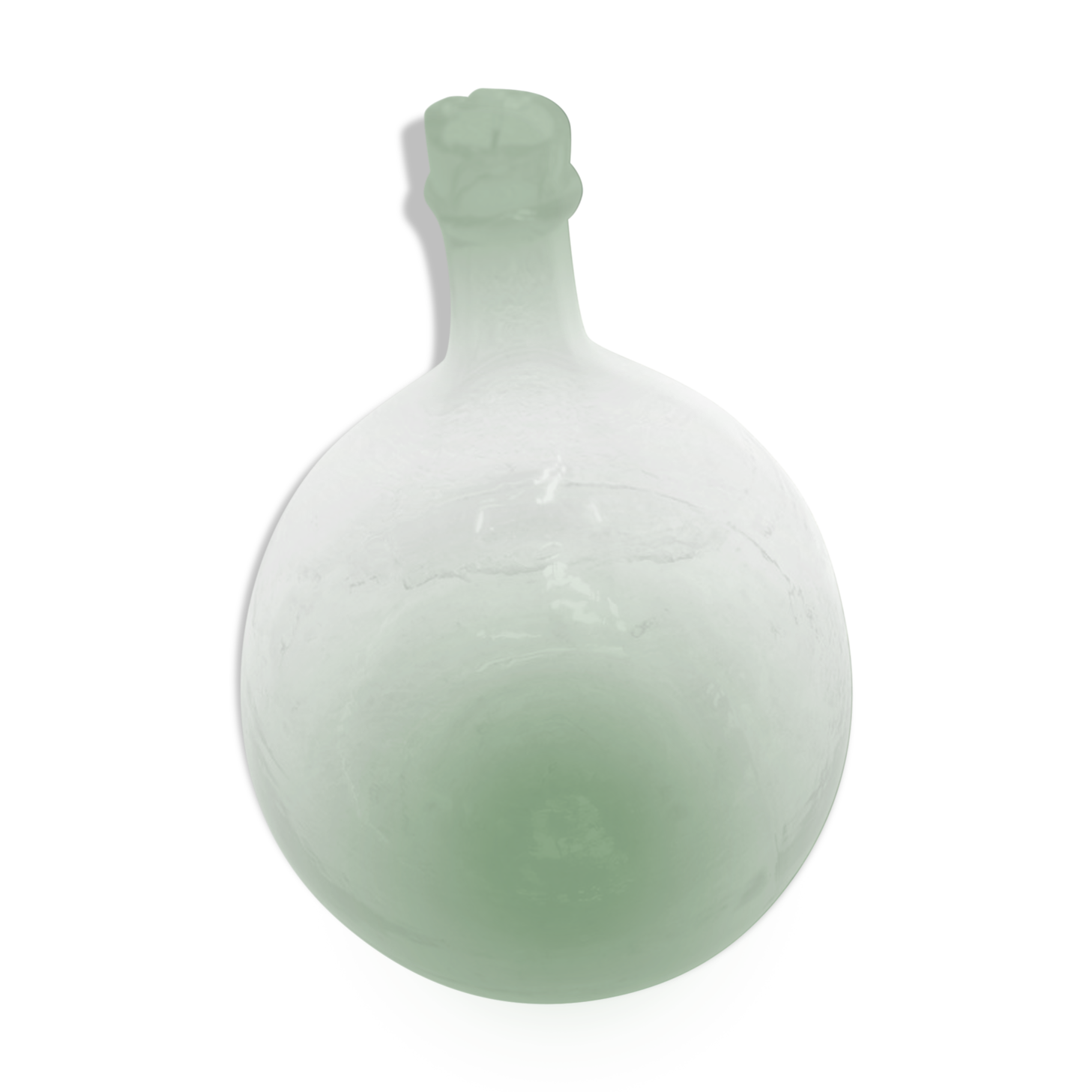 Demijohn green in blown glass 10 litres