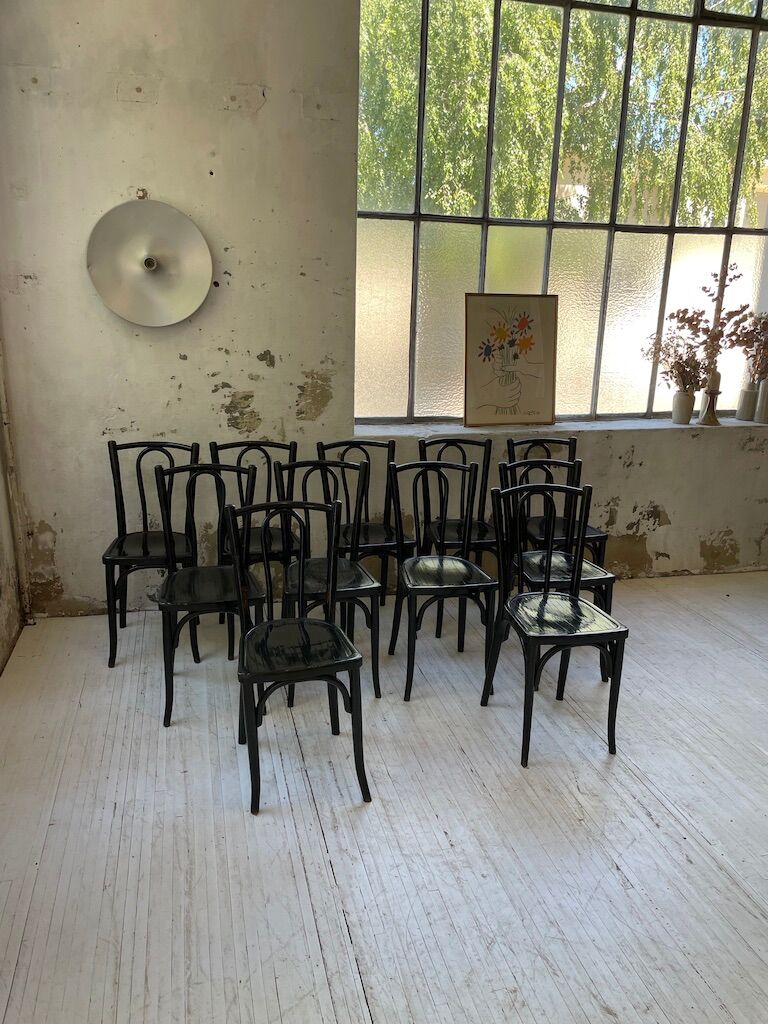 Lot 11 black Baumann bistro chairs