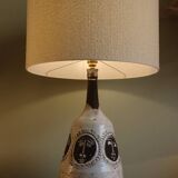 Enamelled ceramic table lamp by Albert Thiry, Vallauris 1960