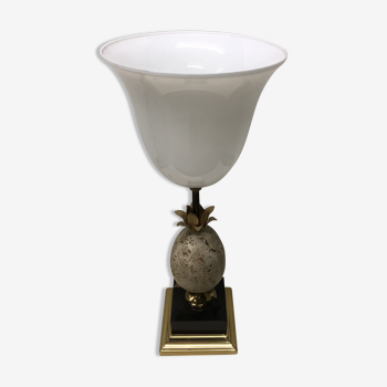 Lamp 'ostrich egg' stone, brass