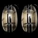Italian Smoked Glass Wall Lights from Veca, Set of 2