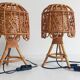 Mid-Century French Riviera Bamboo and Rattan Table Lamps, 1960s