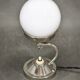 1930s Bauhaus Nickel and Opaline Glass Table Lamp, Czechoslovakia