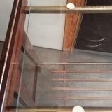 Side table served vintage casters 1960 Italian style metal glass