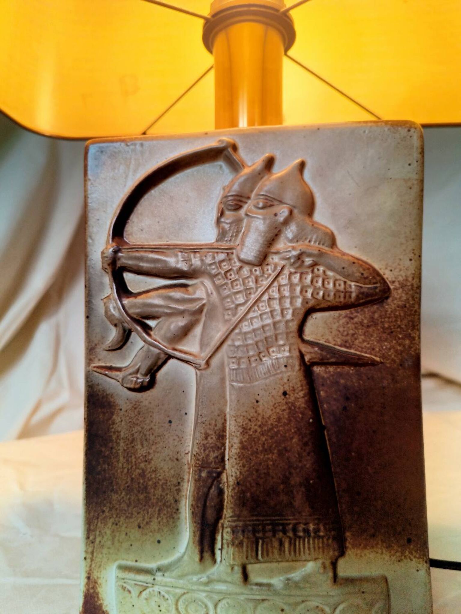 Lampe archers céramique 1980's