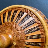 Pot with braided bamboo lid