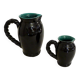 Set of 2 pitchers with braided handles, in Grandjan-Jourdan Vallauris earthenware, 1950