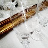 Set of 6 chiseled crystal aperitif glasses