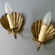 Pair of golden metal shell sconces