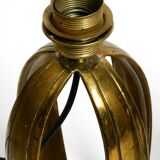 Pair of large extraordinary heavy Mid Century brass table lamps