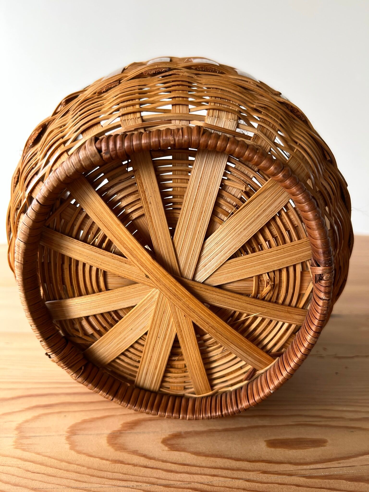 Vintage rattan pot cover