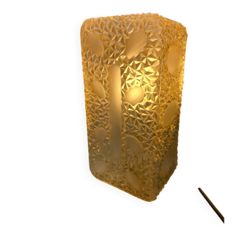 Amber satin glass wall lamp from around 1970.
