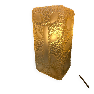 Applique murale verre ambre satine vers 1970