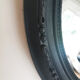 Louis XVI oval mirror with knot, black patinated, vintage