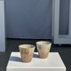Set of 2 cups in Indonesian ceramic (brown & speckled glazed matte)