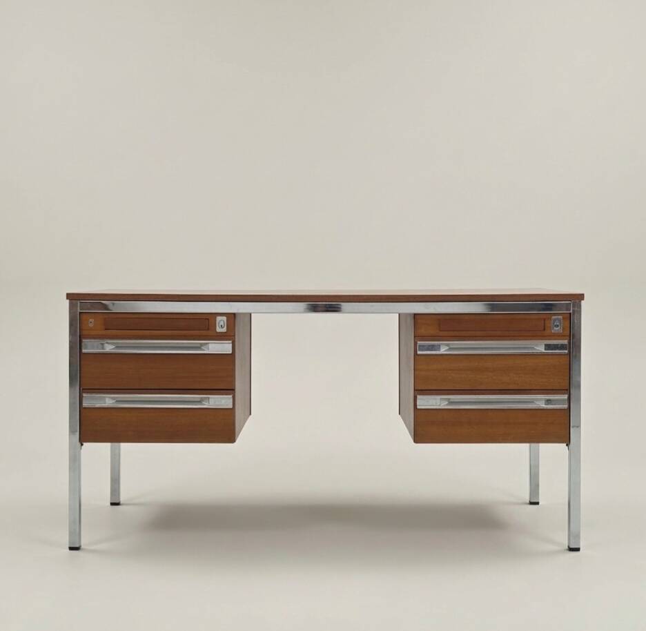 Modernist desk signed Heuliez France – 1970s