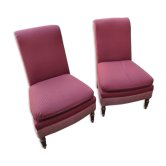 Pair of classic low chairs without arms