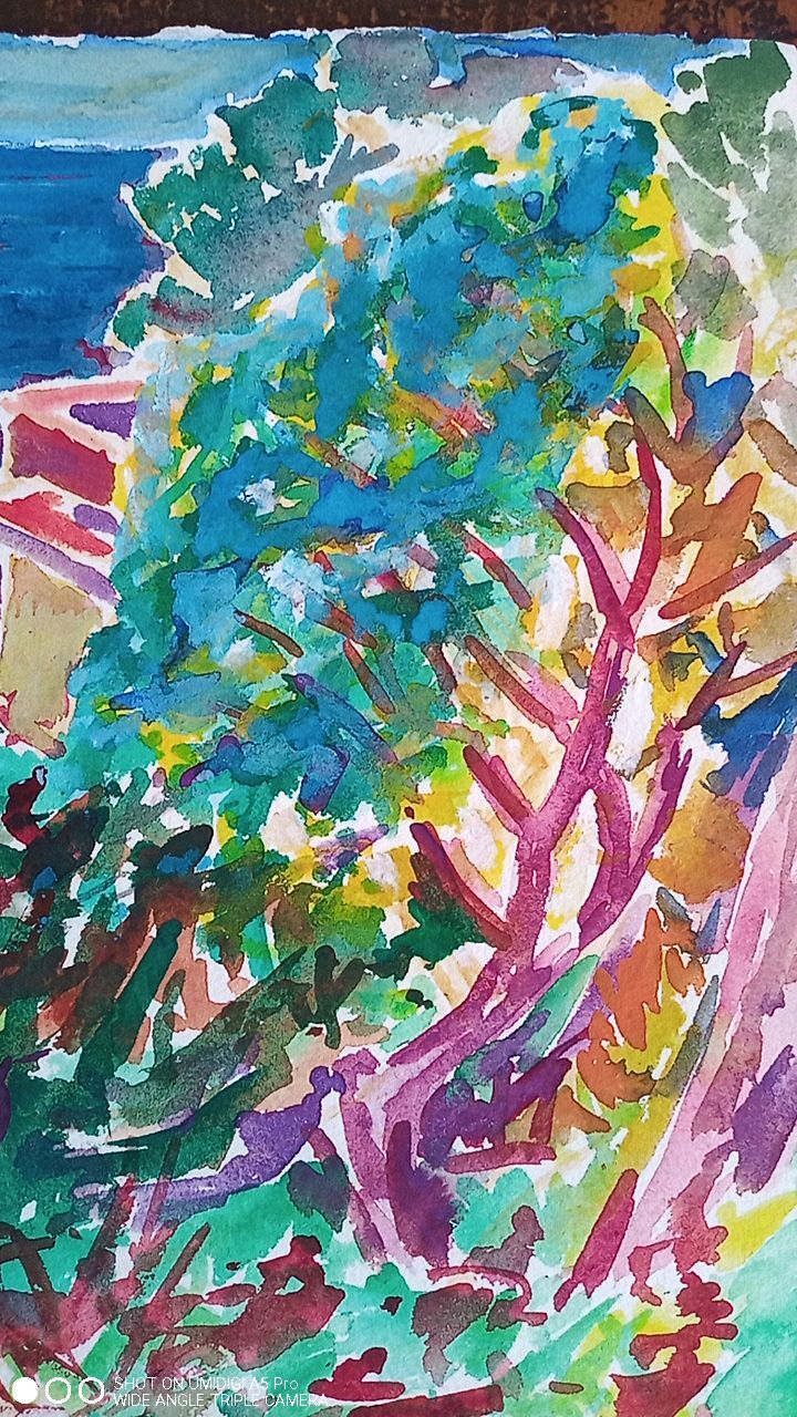 Pierre Lacroux (1909-1993) Gouache Cap Ferrat 10 September 78