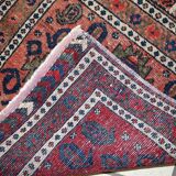 Tapis ancien fait main Kurde Bagface en laine rouge pâle (55cm x 59cm)