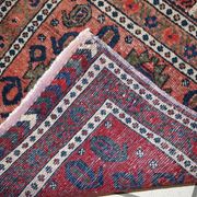Tapis ancien fait main Kurdish Bagface en laine rouge pâle (55cm x 59cm)