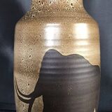 Saint clement ceramic vase with rock decoration 1950/60 38 cm