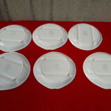 6 asparagus plates in salins earthenware bubble model Auxonne diam 23 cm
