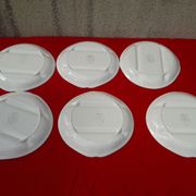 6 asparagus plates in salins earthenware bubble model Auxonne diam 23 cm