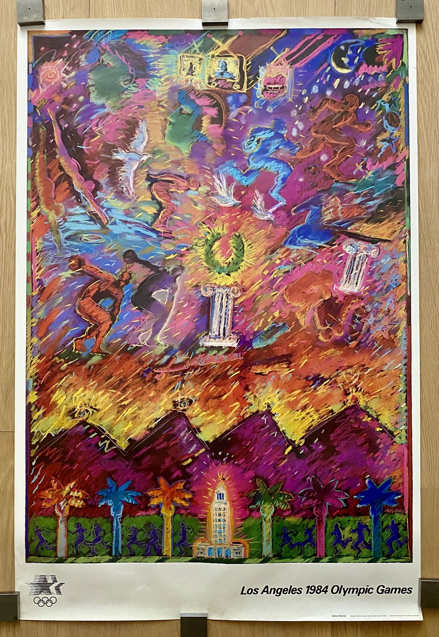 Original poster for the Los Angeles Olympics, 1984, Carlos almaraz