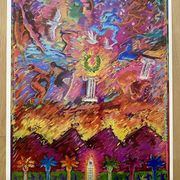 Original poster for the Los Angeles Olympics, 1984, Carlos almaraz