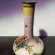 Ancient ceramic vase enamels decor flowers made in italy vintage