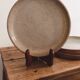 Set of 3 antique glazed stoneware plates.