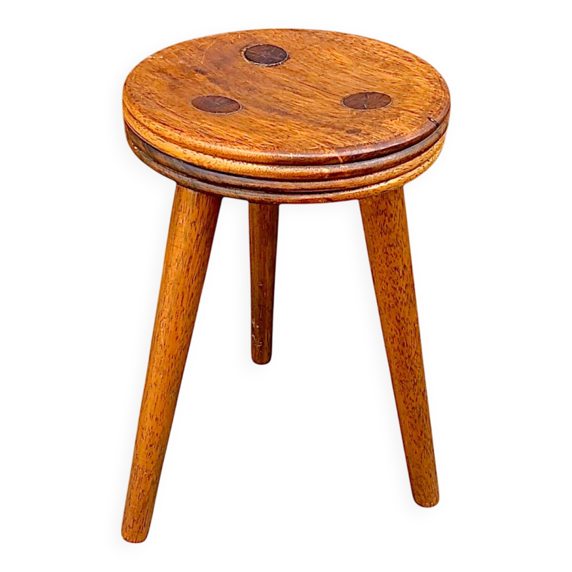 Old small wooden tripod stool