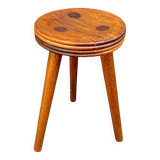 Old small wooden tripod stool
