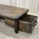 Coffee table early XXth fir with 2 drawers