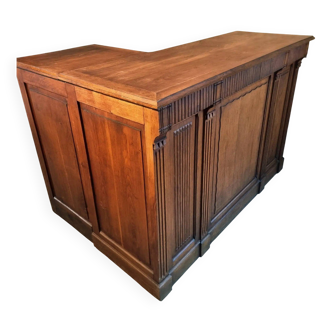 Antique French oak counter / shop counter (early 1900s)