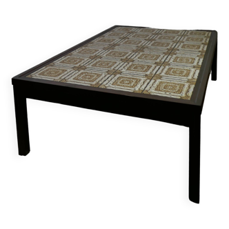 Danish coffee table in rosewood and earthenware tiles from the Royal Copenhagen Manufacture