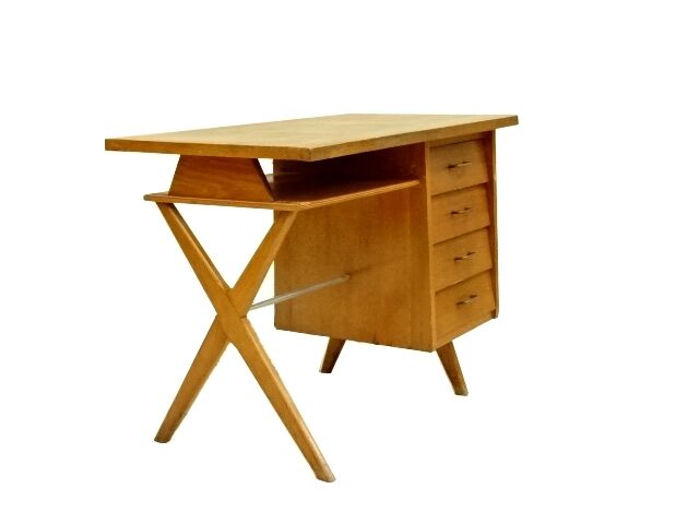 Vintage 1950 crossed  and compass legs desk
