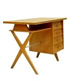 Vintage 1950 crossed  and compass legs desk