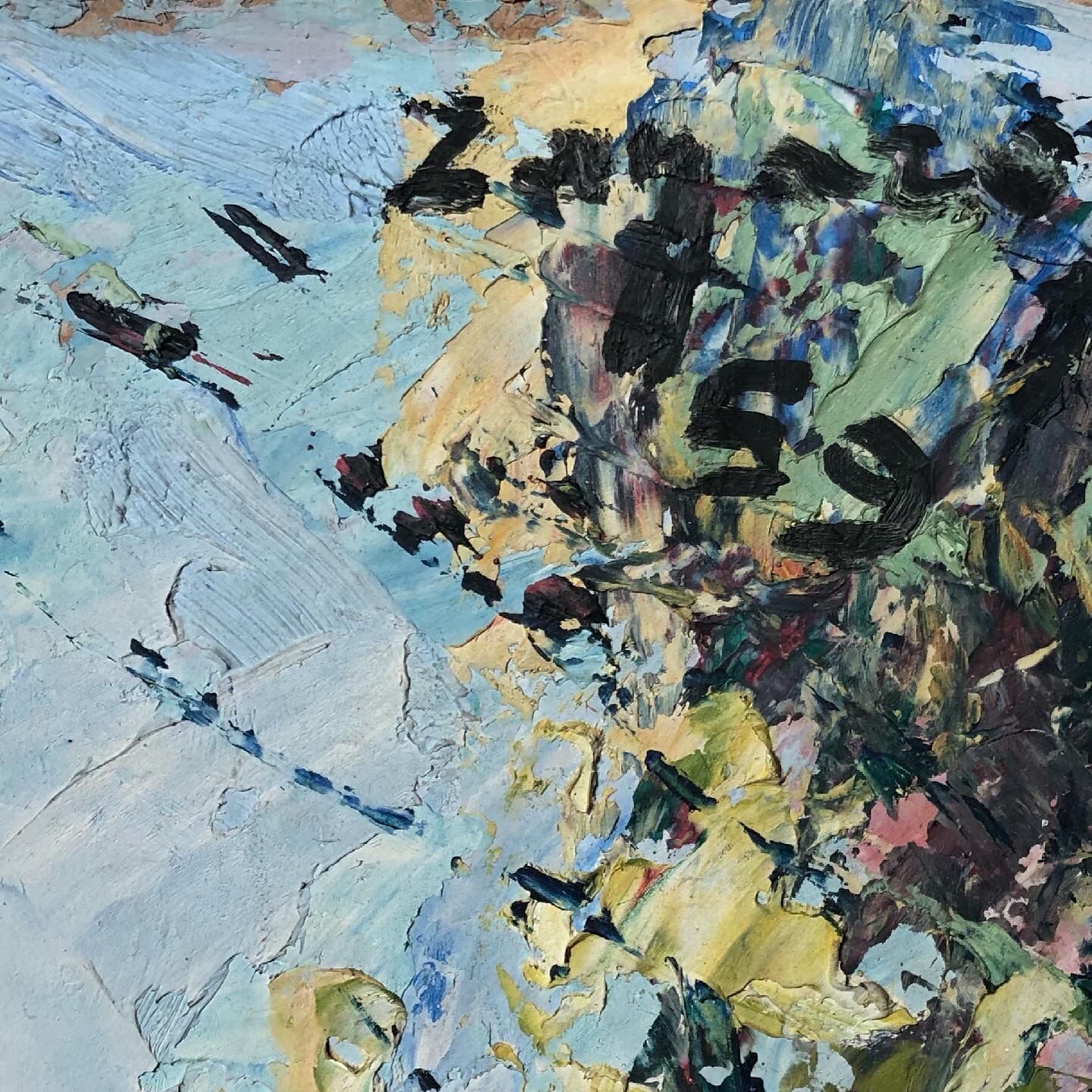 Oil on vintage panel signed, "Le Printemps"