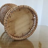 Rattan wastebasket, office, 1960 1970