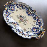 Oval dish with Desvres Fourmaintraux Rouen decoration