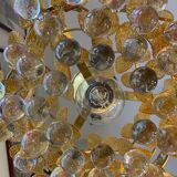 Murano ceiling light yellow flowers and glass balls 1970