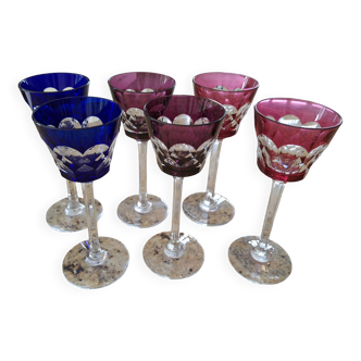Baccarat colored crystal glasses