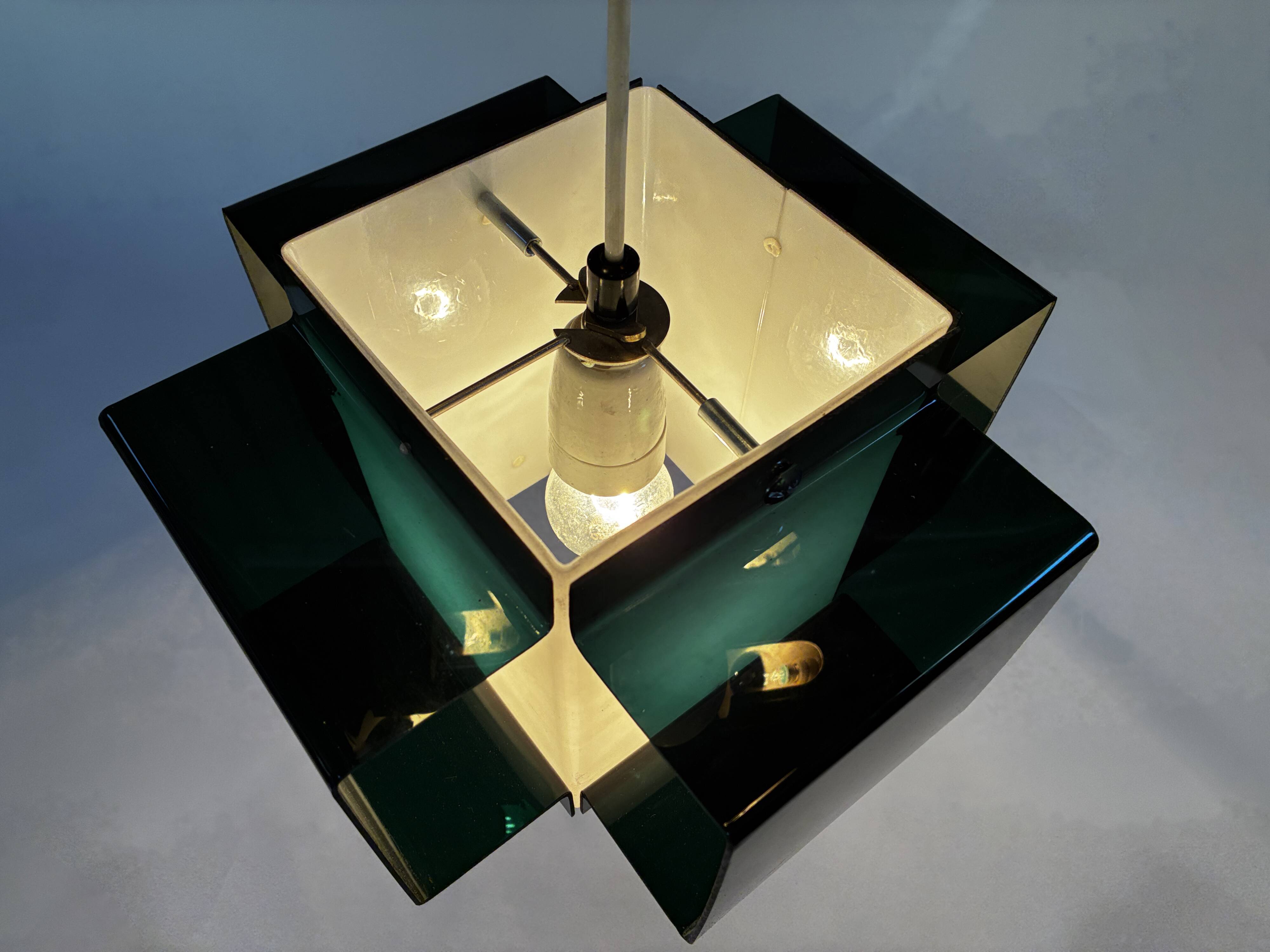 Vintage Pendant • Two-Coloured Acrylic • 1970