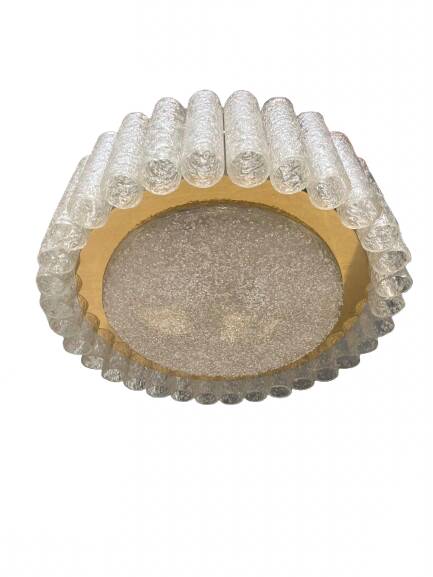 Metal and glass ceiling light