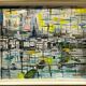 Large oil on canvas a. wurlod view of a port