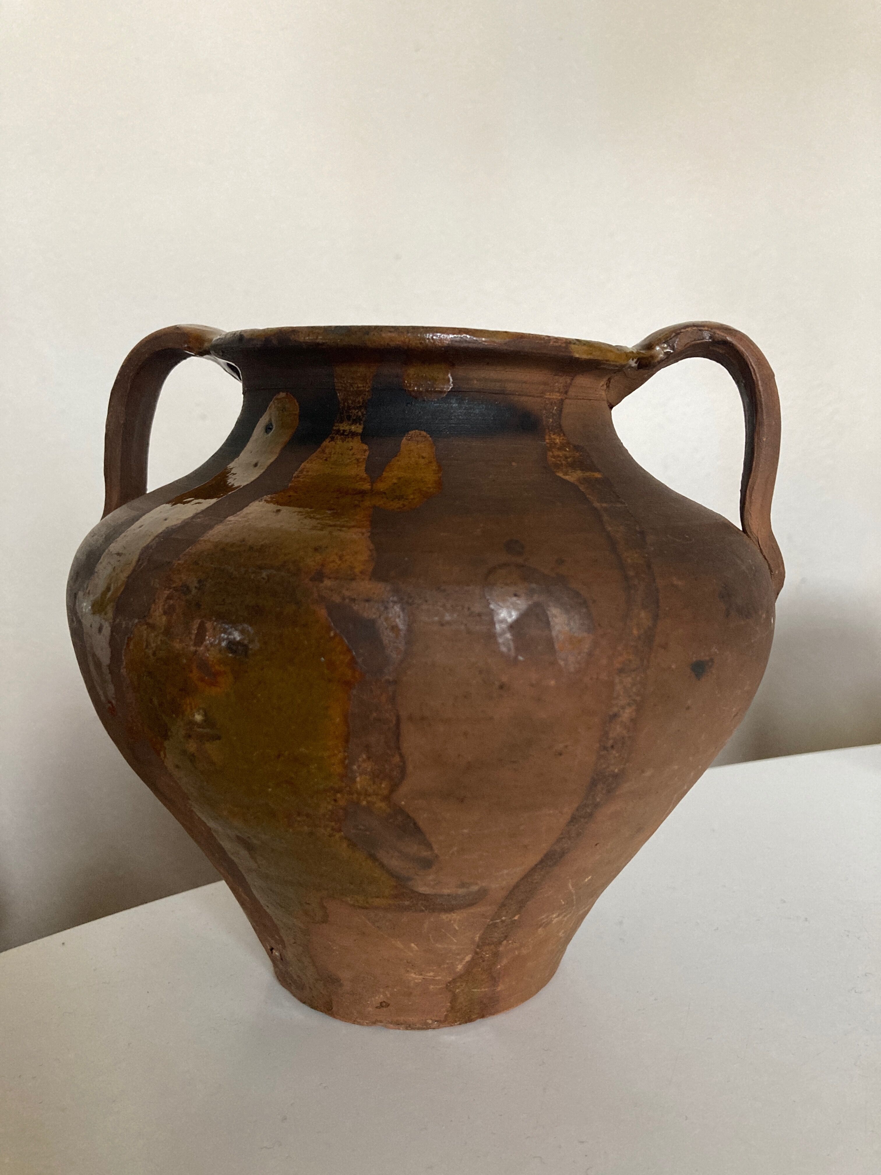 Jar pot graissier 19e XS in glazed earth