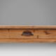 Wabi sabi style French dinner table in elm wood with drawer, ca. 1850