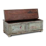 Old wooden box with storage space