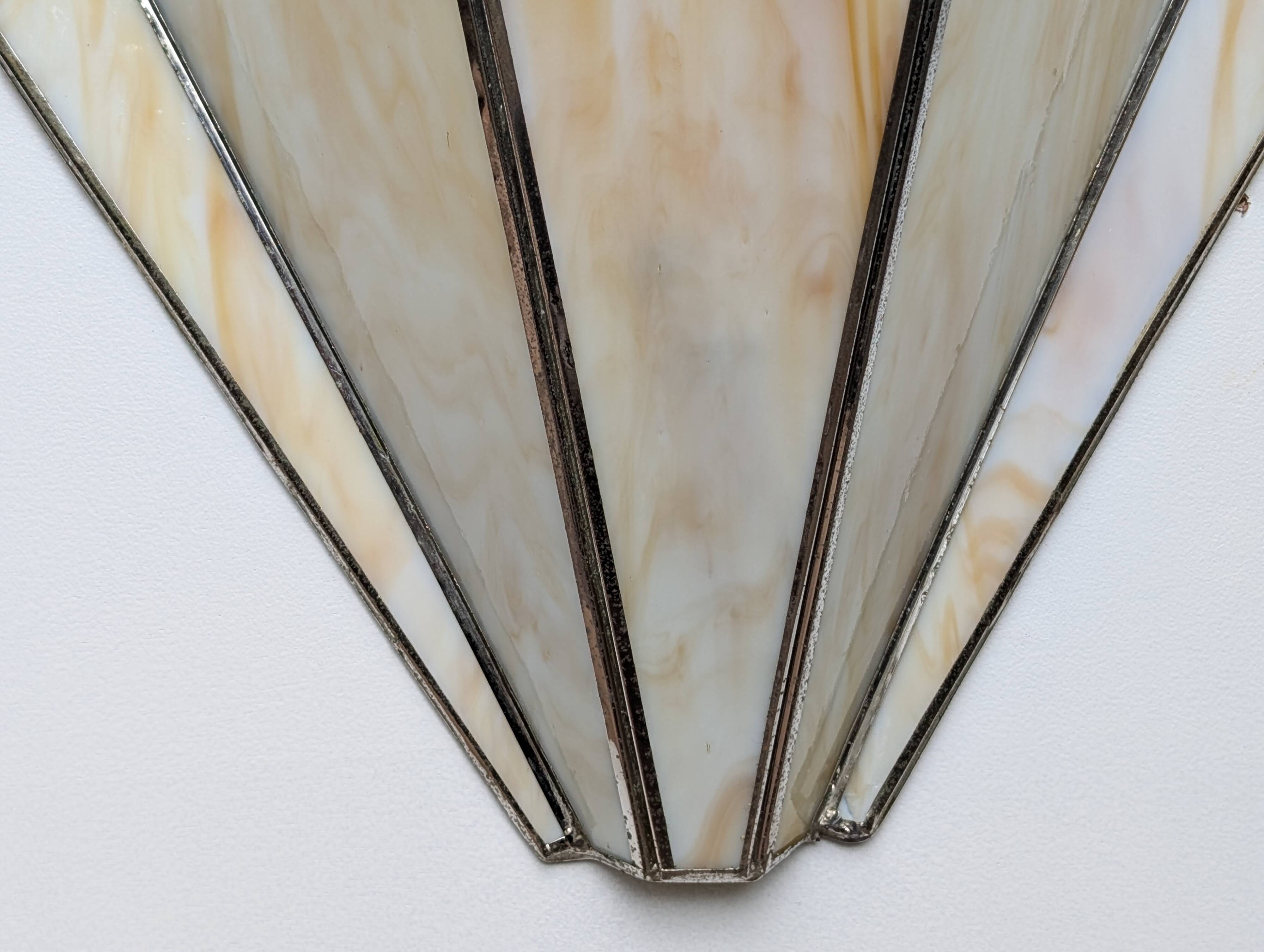 Pair of Art Deco glass paste wall lights